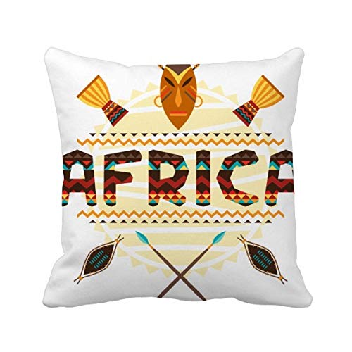 Oreiller de canapé Afrique Fancy Texte Totem 40x40cm décoratif multicolore