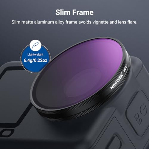 Image of NEEWER CPL + ND Filter Set Compatible with DJI Osmo Action 6 Only, ND8 /16 /32 /64 /1000 Adjustable Circular Polarizing Filters, Lens Polarizer, Screw On Multicoated Action Camera Accessories, FL-B101