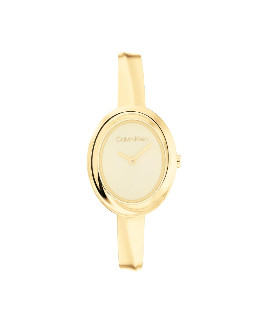 Calvin KleinWomen's Twisted Bezel - 24mm 2H Quartz Watch - Adjustable Stainless Steel Bangle - Water Resistance 30 Meters – Premium Fashion for All Occasions - Gift for Her