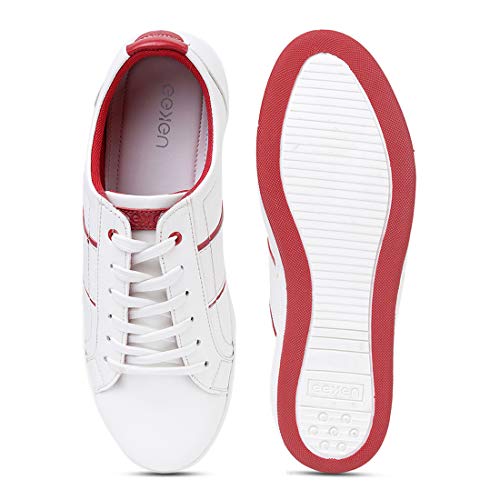 Image of eeken Black /Red Lifestyle Lightweight Casual Shoes for Men (by Paragon,Size-6)