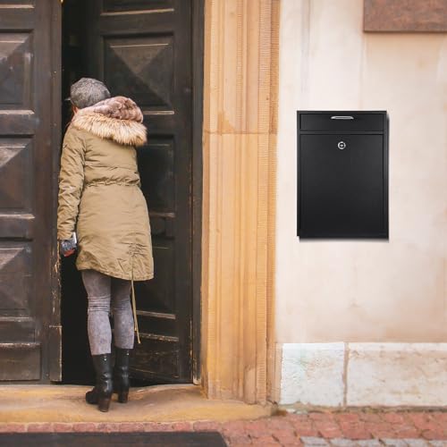 Yaocom YAOCOM-LOCKING MAILBOX-69 Locking Mailbox With Key Lock Outdoor Large Wall Mount Mailbox With Lock Security Lock Drop Box Collection Boxes Hanging Secure Postbox thumb #7