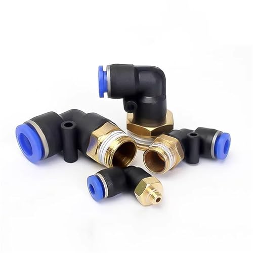 Racor rápido neumático M10 codo 6mm con rosca macho métrica 3