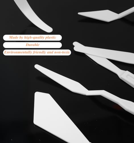 6Pcs Palette Knife Set, Thin and Flexible Plastic Paint Spatula for Acrylic Painting Art Knives Set Palette tools for Mixing, Spreading, Scratching, Layering Colors, Light Art Tools