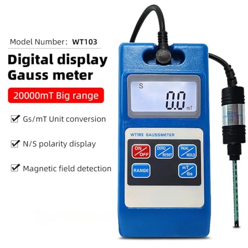 Gaussímetro digital portátil con sonda metálica WT103 miniatura 2