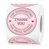 500 Pcs Thank You Stickers for Small Business Pink Cute, 2 Inches Self-Adhesive Elegant Round Seal for Envelopes, Party Favor