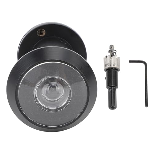 Adfaga Visor de puerta Mirilla Lente HD Visor de puerta de seguridad gran angular de 200 ° con cubierta privada de 360 ​​​​grados para hogares Oficinas Hoteles Aleación de zinc pre (Negra)