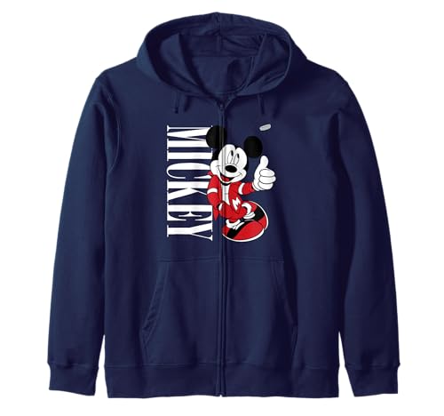 Sweat-shirt Mickey à capuche avec fermeture éclair style rétro cool