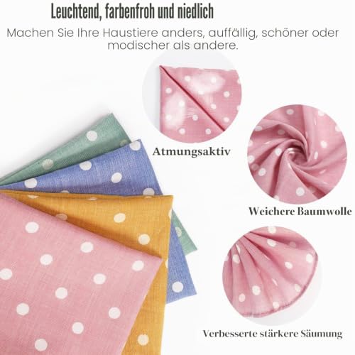 4 Stück Hundehalstuch, Stylisches Bandana,Halstuch Hund, Baumwoll-Bandana für Hunde Hundehalstücher für kleine mittelgroße und große Hunde