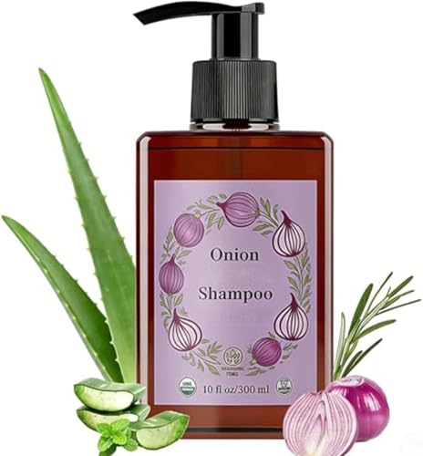 Champú de cebolla y romero con biotina, cuidado nutritivo del cuero cabelludo para cabello fino, añade plenitud y suavidad para mujeres y hombres