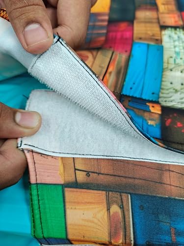 Image of Printed Travel Luggage Cover for Suitcase - Stretchable & Scratchproof Trolley Bag Protector (1, Colorful Wooden, Medium)