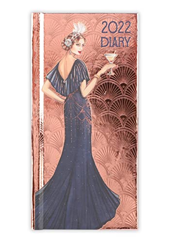 Clintons: Roaring 20s Slim Diary 2022, Art Deco Diary, hardback diary, Multi-Coloured, 1180844