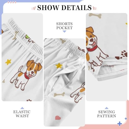 Jack Russell Dog Boys Pants Boys Athletic Pants Long Pant for Boy with Pockets Wide-Leg Size 6-14Y4