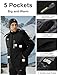 MAGCOMSEN Winterjacken Herren Warm Softshelljacke Outdoor Skijacke Fleece Winterparka Herren Übergangsjacke Wasserdicht Regen Jacke Wanderjacke mit Kapuze Schwarz XL