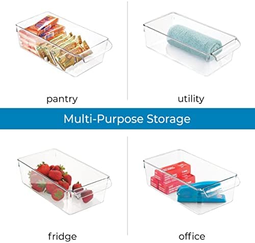 iDesign 59430 Linus Kitchen Organiser, Cupboard Storage Unit for Condiments and Utensils, Made of Durable Plastic, Clear, Medium