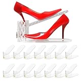 15 Stück verstellbare transparente Schuhschlitz-Organizer, platzsparend, doppellagig, Schuhregal Schuhstapler für Schuhaufbewahrung Schuhorganizer, stapelbarer Schuhhalter für Sneakers, Absätze un