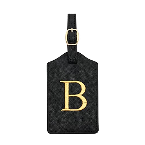 Image of Luggage Tag PU Leather for Suitcase Baggage Handbag Travel Bag Label Suitcase Tag Label Tag w. Name Card & Privacy Cover (B)