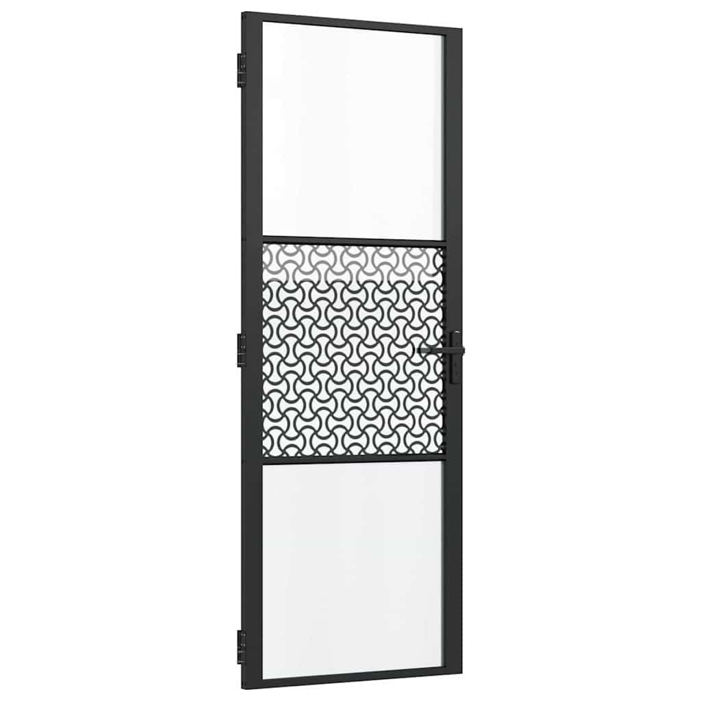 vidaXL Glass Door 76 x 3.5 x 201.5 cm Aluminium Black