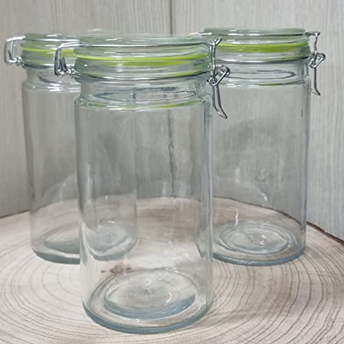 Pack de 3 frascos de cristal con tapa hermetica de 1350ml tarro de cristal Cover