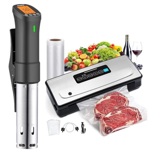 INKBIRD Sous Vide Combo Kit Includes Smart WIFI Immersion Circulator with Timer & Recipes and Dry/Wet Vacuum Sealer Machine with 85kPa Suction Power for Precision Culinary Home Food Water Bath Cooking