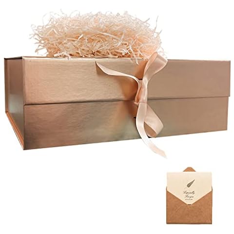 Rose Gold Gift Box with Ribbon Cover
