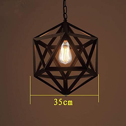Fer rétro polyèdre éclairage noir 35cm 5-10m² - 3
