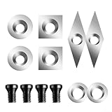 Ensemble d'inserts de tournage en carbure : comprend 4 formes de coupe distinctes (carré, diamant et deux ronds) pour des tâches polyvalentes de travail du bois ; comprend 8 ou 16 pièces avec vis pour une fixation sécurisée, offrant une solution complète pour les applications de tournage de tour.