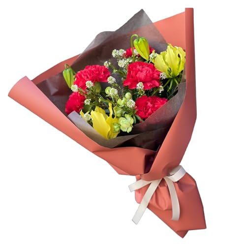 晴〜SUN〜[母の日ギフト]カーネーション グロリオサ バラ 赤カーネーション 碧南市産 花束