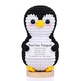 JoycuFF Mini Positive Crochet Penguin Gifts, Emotional Cute Penguin Stuff