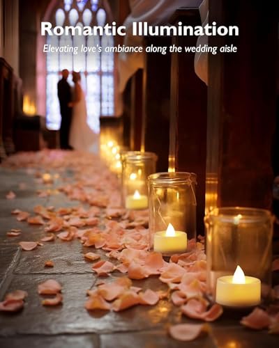 Image of Homemory Tea Lights with Timer Battery Operated, 6H Timer Auto On Daily, Flickering Flameless LED Votive Candles for Table Centerpieces, Lantern, Halloween, Christmas, Warm Lamp, No Remote, 12-Pack