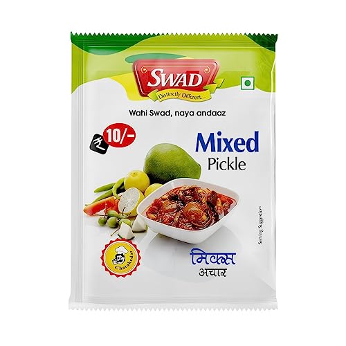 Image of SWAD Delicious and Tangy Mango, Lemon, Green Chillies, Carrot, Kerda Mixed Pickle /Mixed Achar - 50 gm (Pack of 50)
