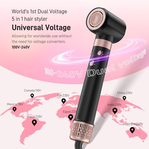 MESCOMB 5-in-1 Dual Voltage Hot Air Styler with Auto-Curling Barrels — view 3