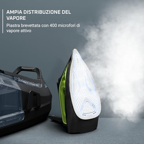Rowenta DG9248 Silence Steam PRO Ferro da Stiro con Caldaia Silenziosa, Pressione Fino a 8 Bar, 2800 W, 1.3 Litri, Colpo Vapore 600 g/min, Ferro da Stiro a Vapore con Tecnologia Eco Intelligence - Immagine 2