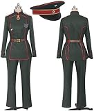 DJXXCOS 幼女戦記 ターニャ・デグレチャフ 軍服 コスプレ衣装+帽 お盆 プレゼント 祭り 変装 ステージ 舞台服 コスプレ祭、 文化祭 (男LL)