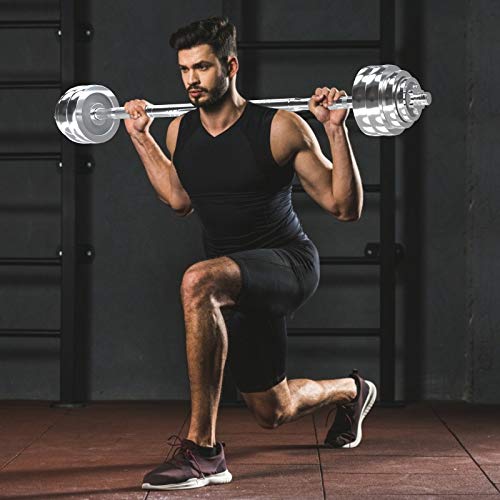Vivitory Fitness Dumbbells Set, Adjustable Weight Sets Up To 66Lbs, With Metal Connecting Rod Used As Barbell, Chromed Weights, Hardcover Gift Box, Home Gym Work Out Training Equipment #TOP6