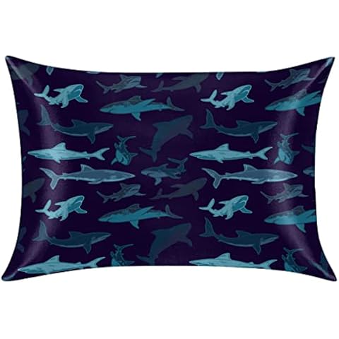 YoCosy Navy Ocean Shark Pillowcase for Hair and Skin Cover
