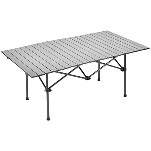 Mesa de camping plegable portátil – Mesa de picnic ligera para jardín, playa, senderismo y mochileros – Mesa plegable compacta al aire libre para un fácil transporte y configuración