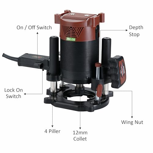 Image of JK Super Drive 12mm Electric 1600W E.Co Heavy Duty Motor Router Machine