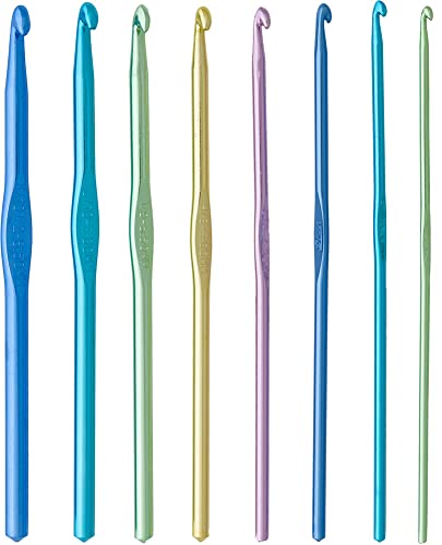 Image of Boye Crochet Set Alum Sz Notion, Hook sizes: 3.125-6.5 mm, US D-K, Assorted