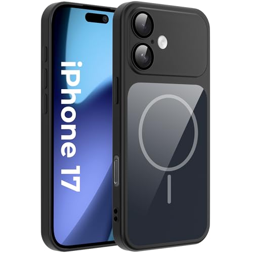 Image of A rtistque Back Cover Case for iPhone 17 | Mag-Safe| Acrylic | Shockproof TPU Protective Design | iPhone 17 Back Cover - Black Bumper