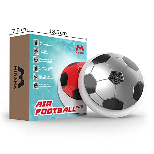Image of Mirana B-Type USB Rechargeable Battery Powered Hover Football Indoor Floating Hoverball Soccer | Air Football Smart | Original Made in India Fun Toy for Boys and Kids (Silver)
