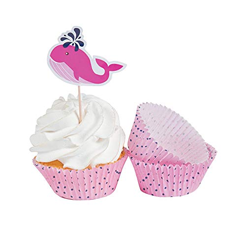 Fun Express - Nautical Girl Baking Cups W/picks (100) for Birthday - Party Supplies - Serveware & Barware - Picks & Stirrers & Parasols - Birthday - 100 Pieces