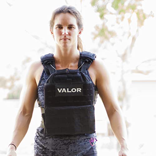 Image of Valor Fitness Weighted Training Vest with Weight Plates - Adjustable Shoulder Pads - 14, 20 or 30 lbs - Endurance Strength Cross Training Rucking Running -WV Series