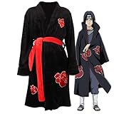 JOHLCR Anime NARUTO Cosplay Kostüm Bademantel Akatsuki Kostüm für Halloween Karneval Kostüm für Erwachsene geeignet für Party, Bühnenspiel, Alltagsverkleiden (L, Schwarz)