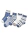 Produktbild Camilife 5 Paar Baby Kleinkind Jungen Mädchen Baumwolle Socken Set Babysocken Weich Süß und Lieblich - Gestreift Blau 1-3 Jahre alt