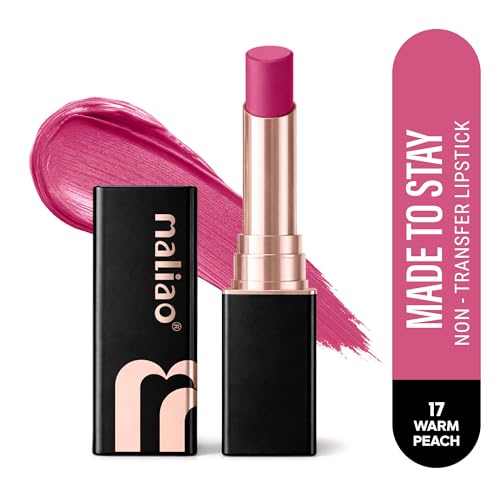 Image of Maliao Made To Stay Lipstick | Non-Transfer Lipstick | Matte Finish | Long-Lasting & Smudge-Proof Formula | Comfortable All-Day Wear | Warm feach | 3.8g