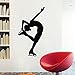 Adesivi Murali Pattinaggio Di Figura Silhouette Ragazza Pattinatrice Ballerina Adesivo Decorativo Vinile 44X81 Cm
