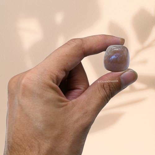 Image of Certified Sun Moonstone Crystal Healing Tumbled Stone, Natural Polished Crystals for DIY Crafts, Manifestation, Meditation, Pooja Feng Shui and Reiki Healing (30 Grams)