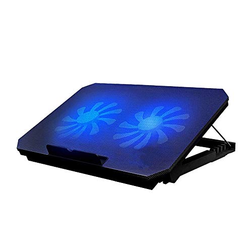 Refroidisseur laptop à double ventilateur puissant et silencieux bleu