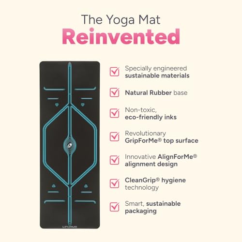Liforme XL Mountain Yoga Mat – Free Yoga Bag Included - Patented Alignment System, Warrior-like Grip, Non-slip, Eco-friendly, sweat-resistant, long, wide, 4.2mm thick mat for comfort - Thumbnail 3
