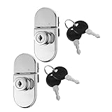 Mipcase 2 Juegos Cerradura de escaparate vitrina cerrar interior cromo mechón de la puerta Gabinetes pantalla escaparate de bloqueo cerradura de la puerta de casa Aleación de zinc Plata